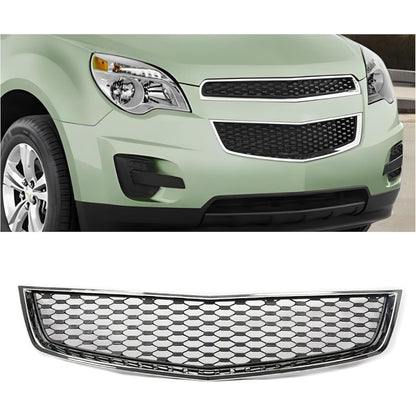 Upper & Lower Grille Compatible with 2010-2015 Chevrolet Chevy Equinox Replacement for 25798744 25798747 GM1200622 GM1200621 Black Chrome Grille Assembly