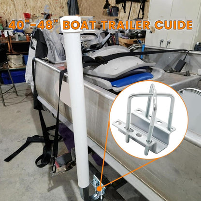 KUAFU 40-60In Adjustable Boat Trailer Guide Poles with PVC Pipes for Ski Boat Fishing Boat or Sailboat Trailer Compatible with Frames up to 3" w x 4-1/4" H
