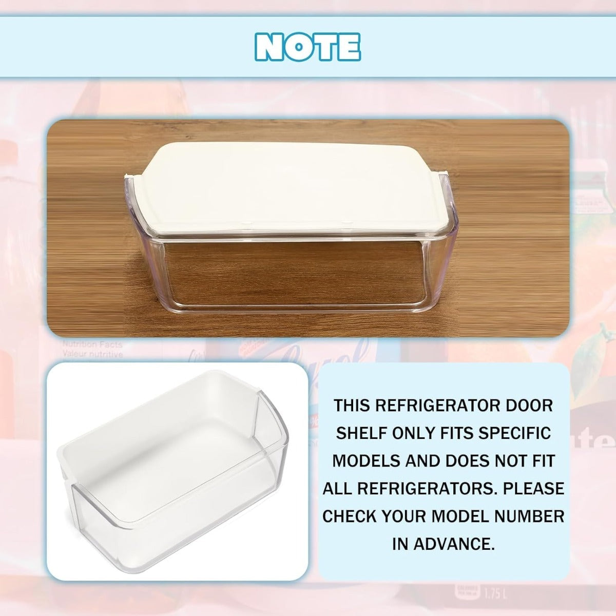Kojem DA97-12650A Refrigerator Door Shelf Bin Compatible with Samsung Refrigerator (Right Side) Fridge Shelf Replace DA63-07104A DA63-06963A RF263beaesr RF260beaesr AP5620330