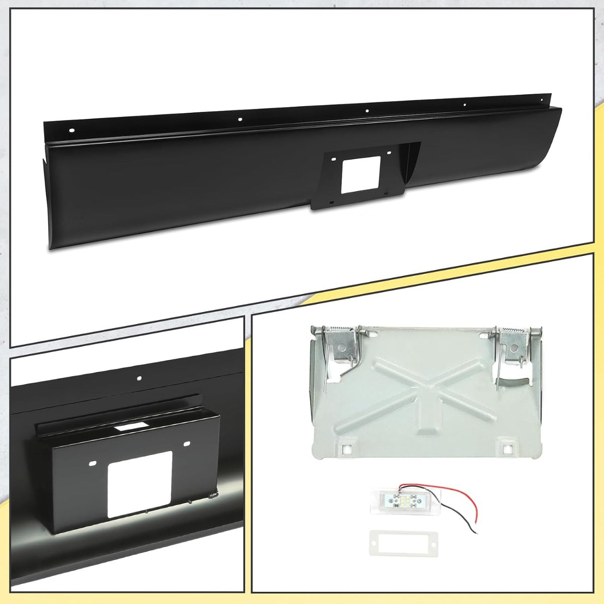 KUAFU Roll Pan Compatible with 1999-2006 Chevy Silverado GMC Sierra 1500 2500 3500 Pickup Trucks w/Light & Flip Down License Plate Only Fit for Fleetside
