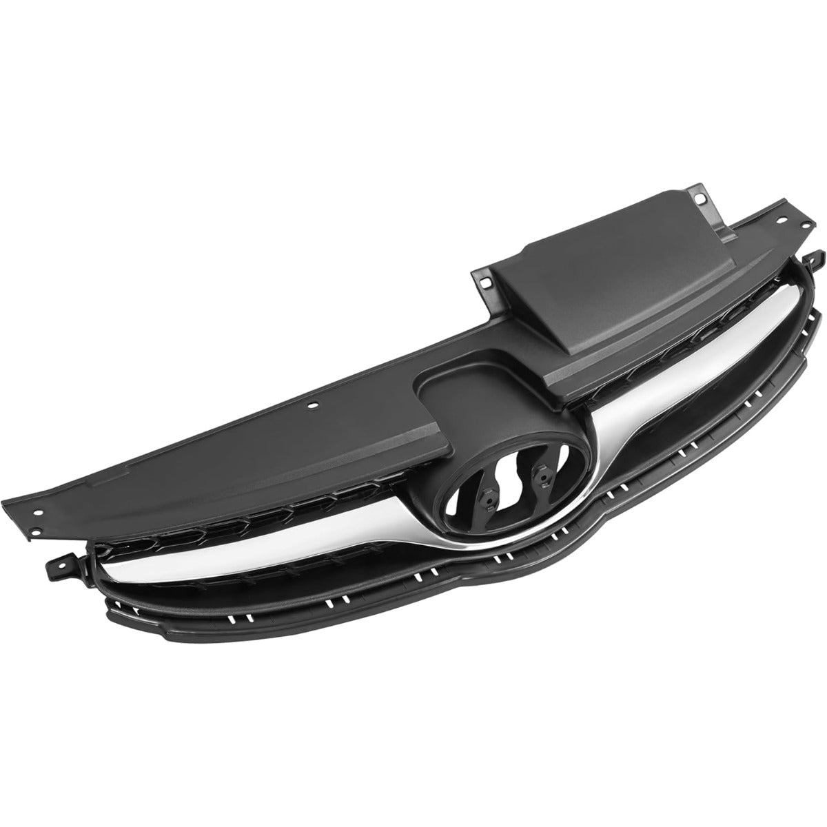 Front Upper Grille Compatible with 2011-2013 Hyundai Elantra Sedan 86350-3X000 Bumper Radiator Hood Grill Assembly Chrome Black+Silvery