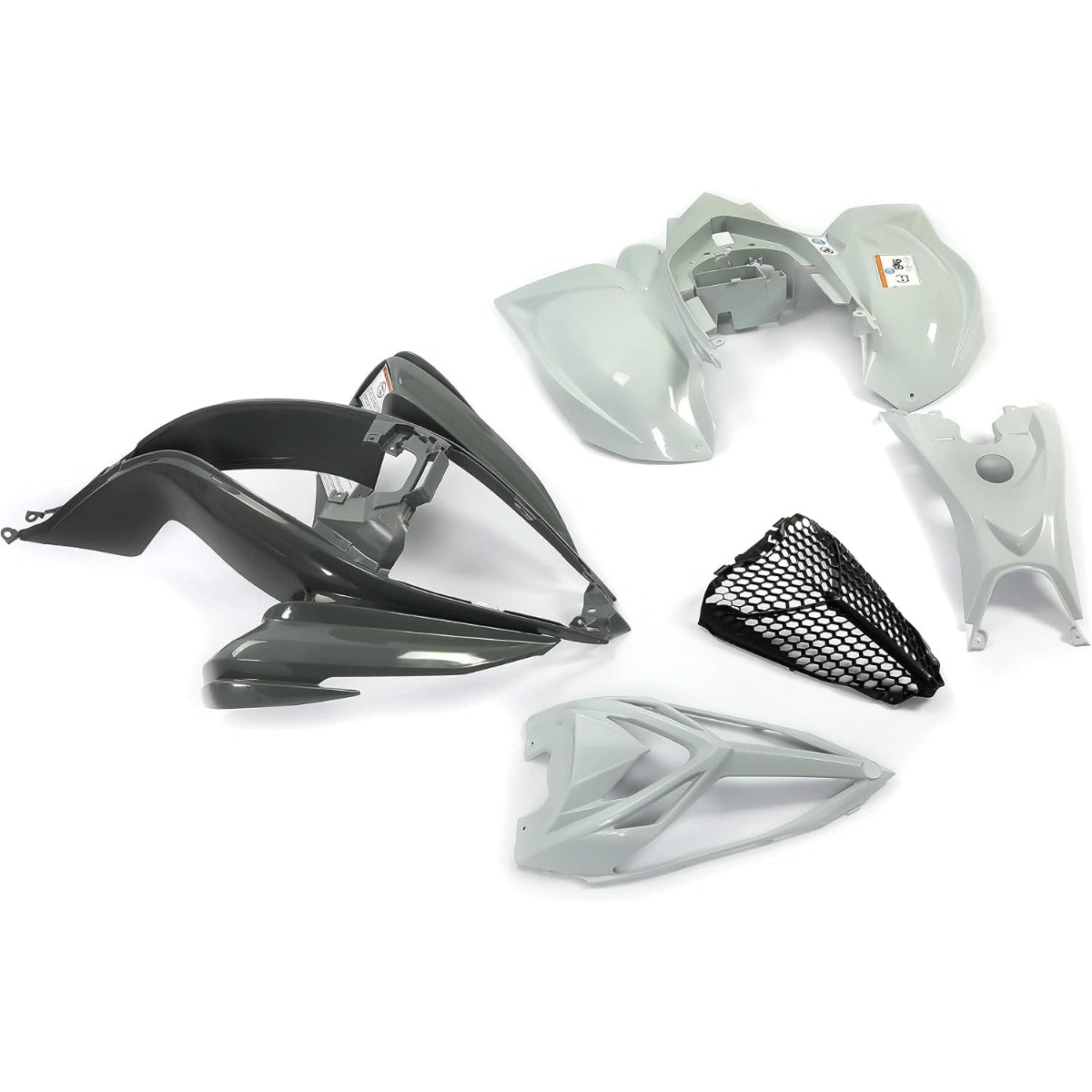 HECASA Front & Rear Fender Flares + Gas Cap + Tank Cover + Grille/Fender + Mesh Compatible With 2006-2023 YAMAHA Raptor 700 700R Plastic Kit Bodywork Gray & Black
