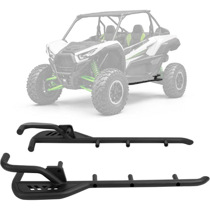 Side Nerf Bar Rock Sliders Compatible with 2020-2026 Kawasaki Teryx KRX 1000 2 Doors Replacement for 99994-1314 Tree Kickers Side Step Nerf Bar Set Steel Powder Coated Black