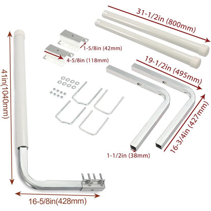 KUAFU 40-60In Adjustable Boat Trailer Guide Poles with PVC Pipes for Ski Boat Fishing Boat or Sailboat Trailer Compatible with Frames up to 3" w x 4-1/4" H