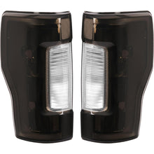 HECASA Pair Tail Light Compatible with 2017-2019 Ford F250 F350 F450 Super Duty Pickup Truck Replacement for FO2800256 FO2801256 Tail Rear Lamp w/o Blind Spot Smoke Lens Chrome Housing LH&RH