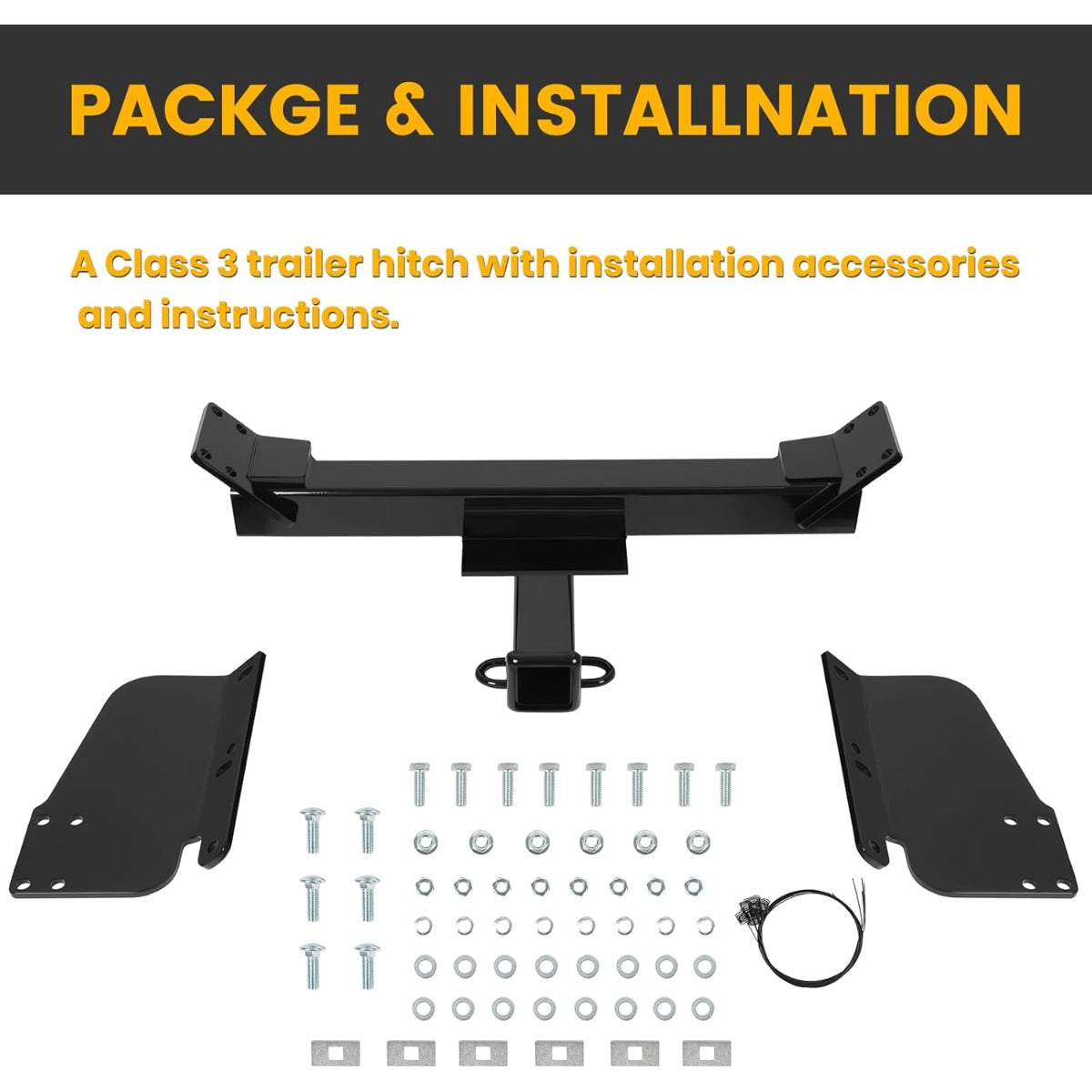 Class 3 Trailer Hitch Compatible with 2018-2024 Chevy Chevrolet Equinox GMC Terrain 2 Inch Towing Hitch Receiver