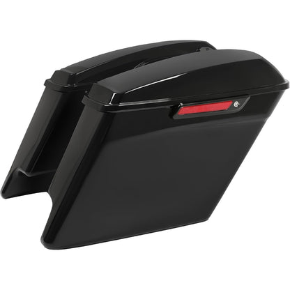 5" Stretched Extended Hard Saddle Bag W/Black Latches for 2014-2024 Harley Touring Road King Road Glide Street Glide Electra Glide Ultra Classic