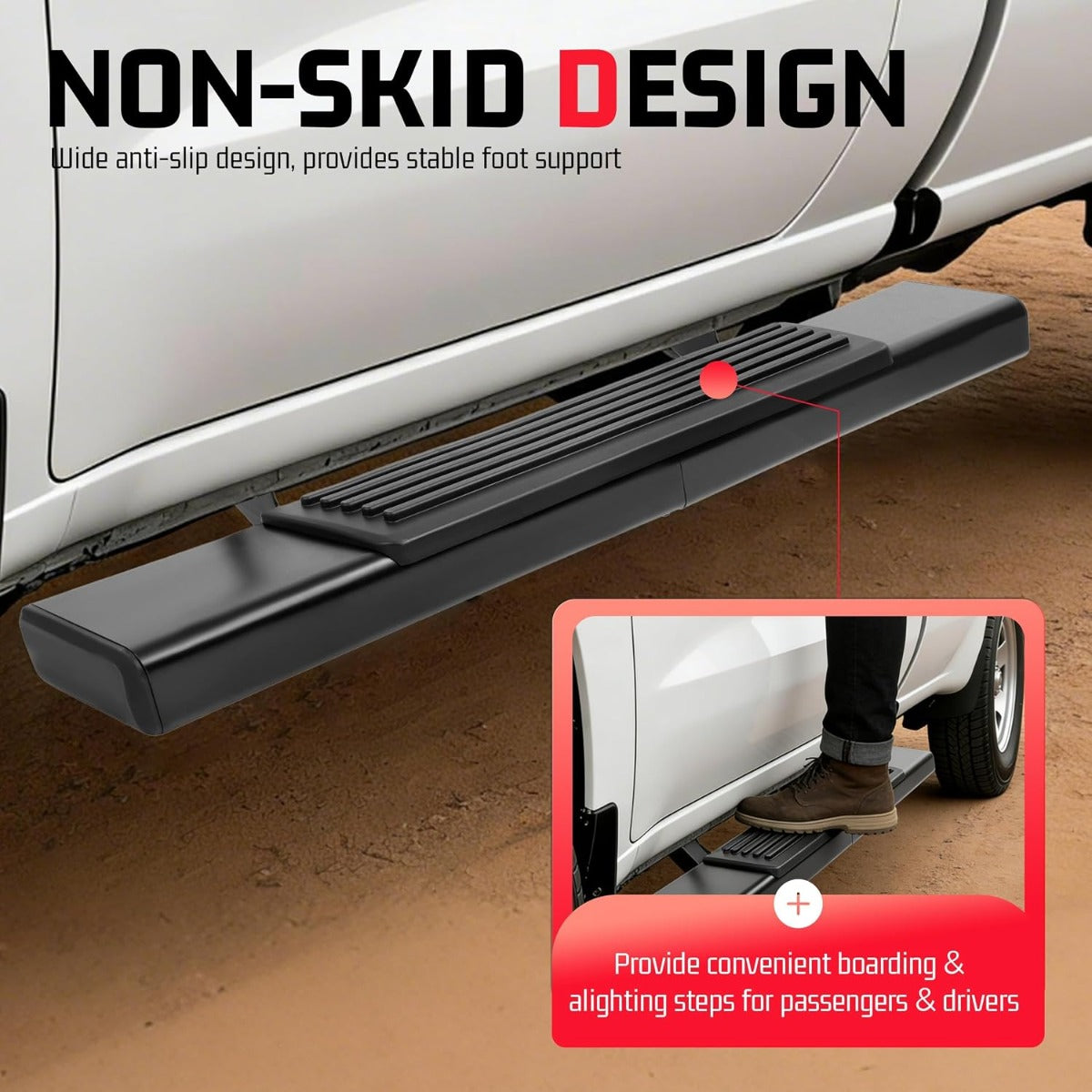 ALMULOO Side Steps Compatible with 19-25 Silverado/Sierra HD Regular Cab