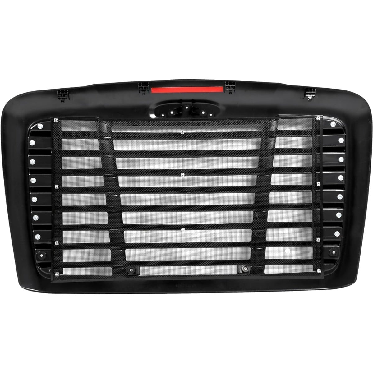 HECASA Front Grille Compatible with 2008-2017 Freightliner Cascadia Replacement for A1719112000 A1715624003 W/Bug Screen Grill Black Painted ABS Plastic