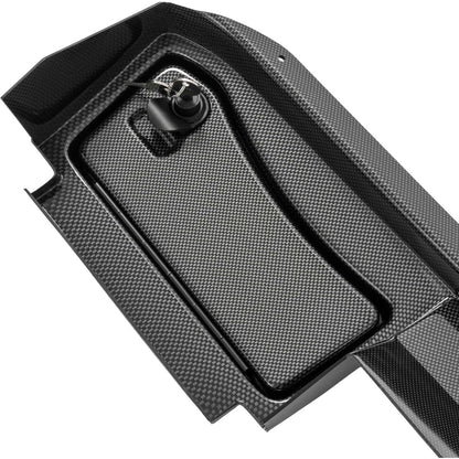 Dashboard Cover W/Locking Doors Compatible With 2008-2014 EZGO RXV Gas/Electric Models, Carbon Fiber Style Print Front Dash Cover (Not For 2015-Up 2nd Gen)