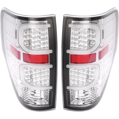 HECASA LED Rear Tail Light Compatible with 2009-2014 Ford F150 LED Tube Bar LH&RH Clear Lens lamp Plastic Running/Brake/Reverse Light Turn Signal Replacement for FO2818143