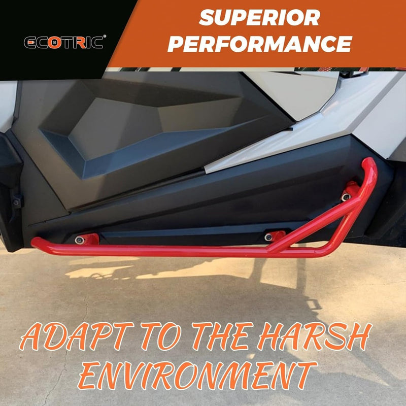 Red Nerf Bars Rock Sliders Compatible with 2014-2023 Polaris RZR XP 1000/ Turbo/Turbo S, RZR 900/900 XC/S 900/ S 1000 (2 Doors) Left & Right Side Steps - 2 Seater LYPS-007-2