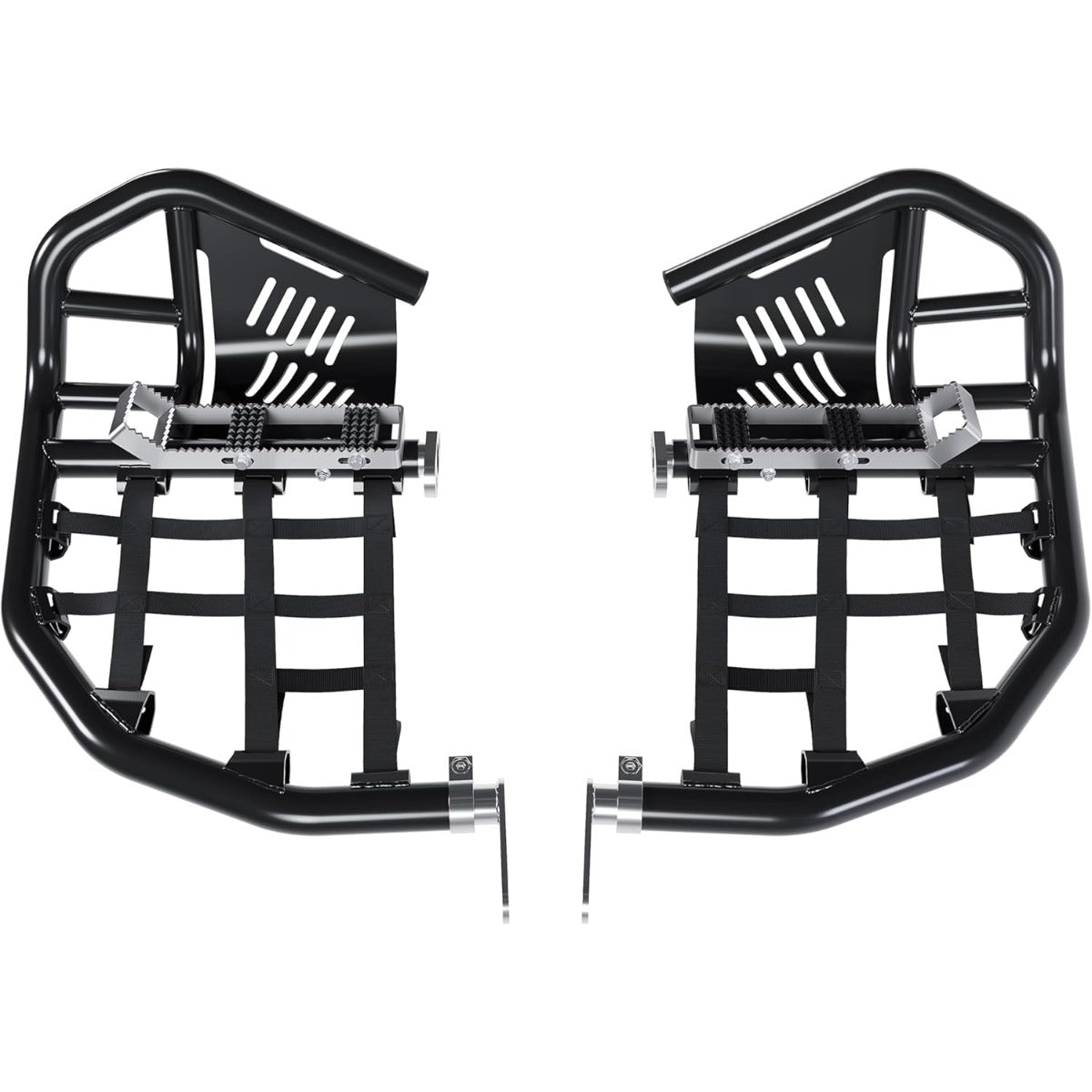 Nerf Bars Foot Pegs Compatible with All Years Honda 400EX 400X (Silvery Nerfs & Black Nets)