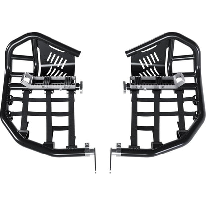Nerf Bars Foot Pegs Compatible with All Years Honda 400EX 400X (Silvery Nerfs & Black Nets)