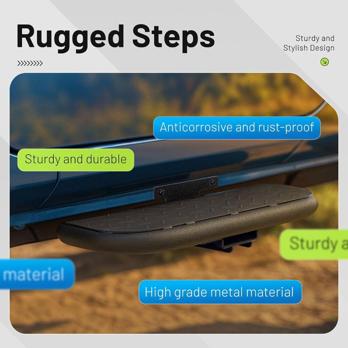 Side Steps Compatible with 2018-2025 Jeep Wrangler JL 2-Door, High-Strength Running Boards, Steel Step Bars, Powder-Coated 2-Piece Set