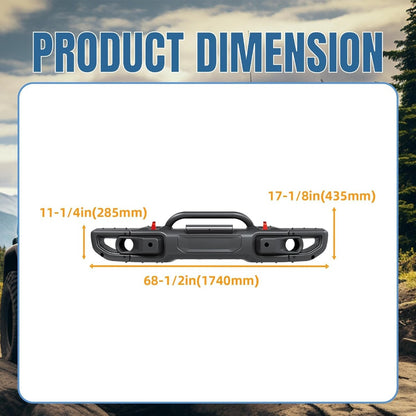 KUAFU Front Bumper Compatible with 2018-2025 Jeep Wrangler JL