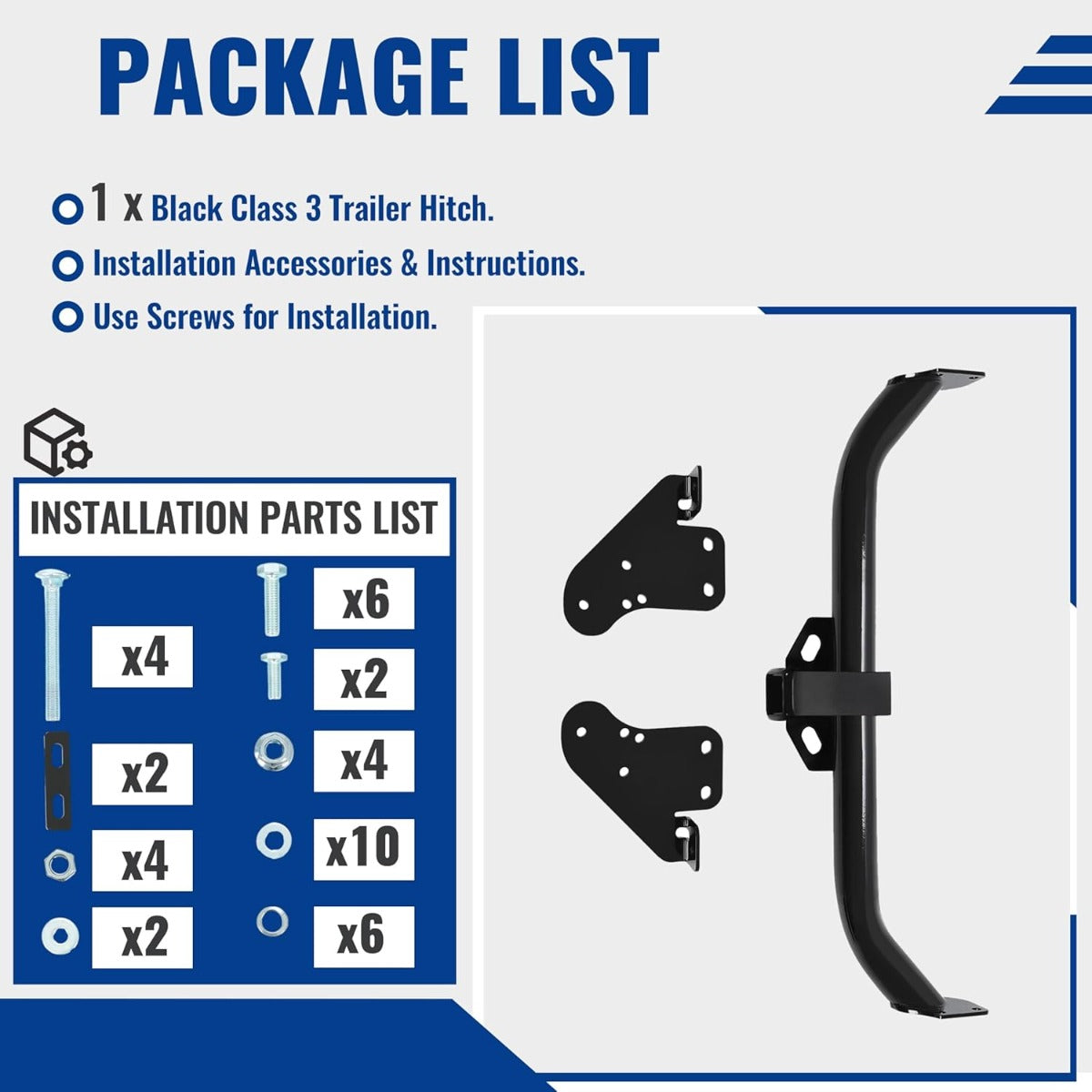 Class 3 Trailer Hitch Compatible with 2011-2026 Mitsubishi Outlander Sport, RVR Black Towing Hitch 2-Inch Receiver