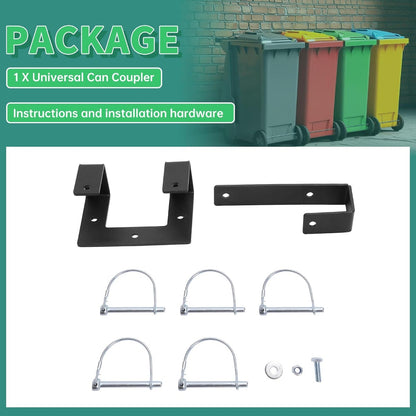KUAFU Universal Can Couplers Receiver Multiple Wheeled Trash/Recyclable