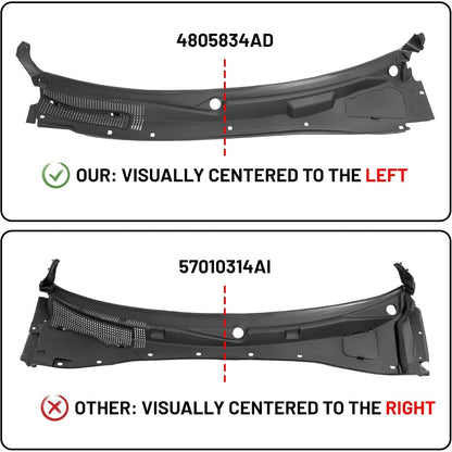 KUAFU Front Windshield Wiper Cowl Panel Grille Compatible with 2005-2010 Dodge Charger Magnum Chrysler 300 Replacement for 4805834AD Windshield Wiper Cowl Cover Trim Panel