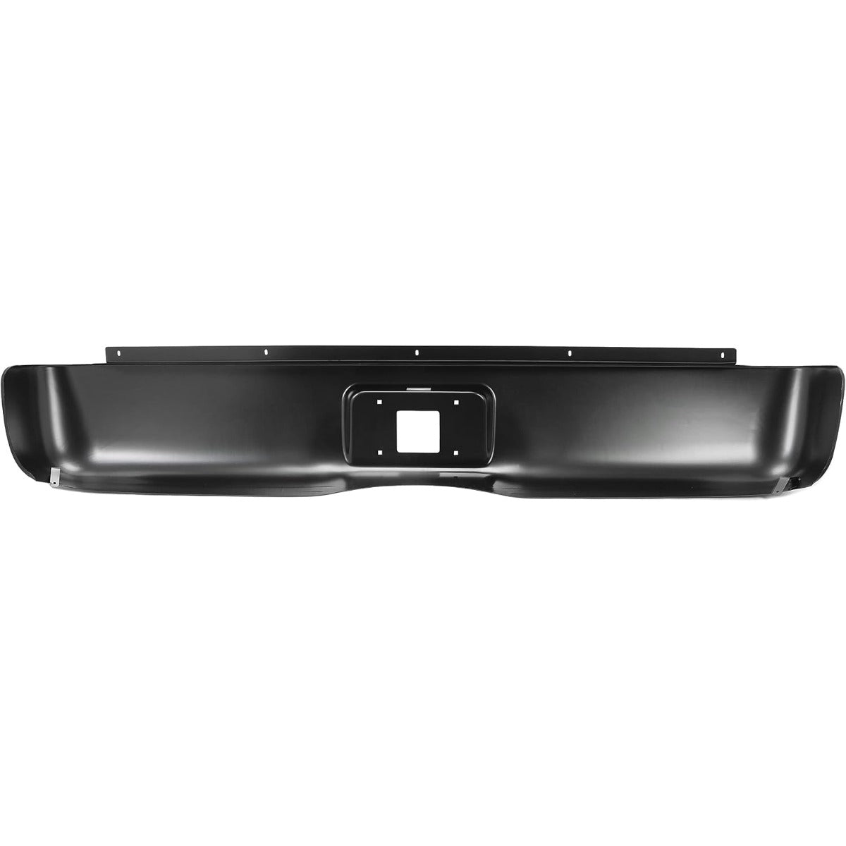 ALMULOO Steel Rear Roll Pan Compatible with 2007-2013 Silverado Sierra 1500 2500 3500 Fleetside Styleside Bed Truck Rear Roll Pan Bumper w/License Light Black