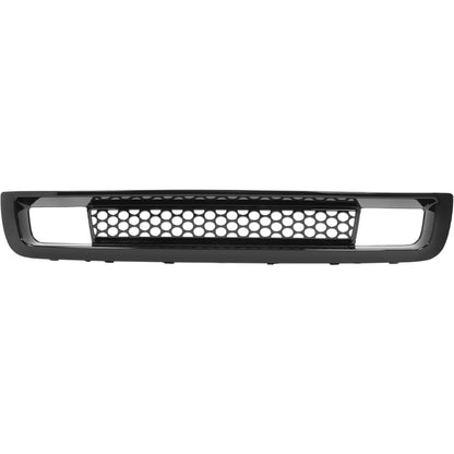 Front Upper Grille & Lower Grill & Molding Compatible with 2007-2013 GMC Sierra 1500 Denali Front Bumper Center Hood Grill Painted Gloss Black 3PCS