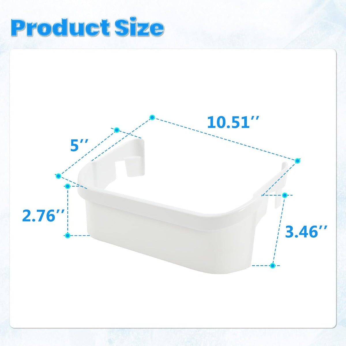 KUAFU 240351601 Refrigerator Freezer Door Shelf Bin Compatible with Frigidaire Freezer AP2115974 PS430027 891154 AH430027 EA430027 Refrigerator Gallon Door Bin Shelf Replacement Only White