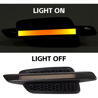 ECOTRIC Front Fender Side Marker Lights Compatible with 2008 2009 Pontiac G8 Turn Signal Light Amber Led Smoked Lens 2 Pcs