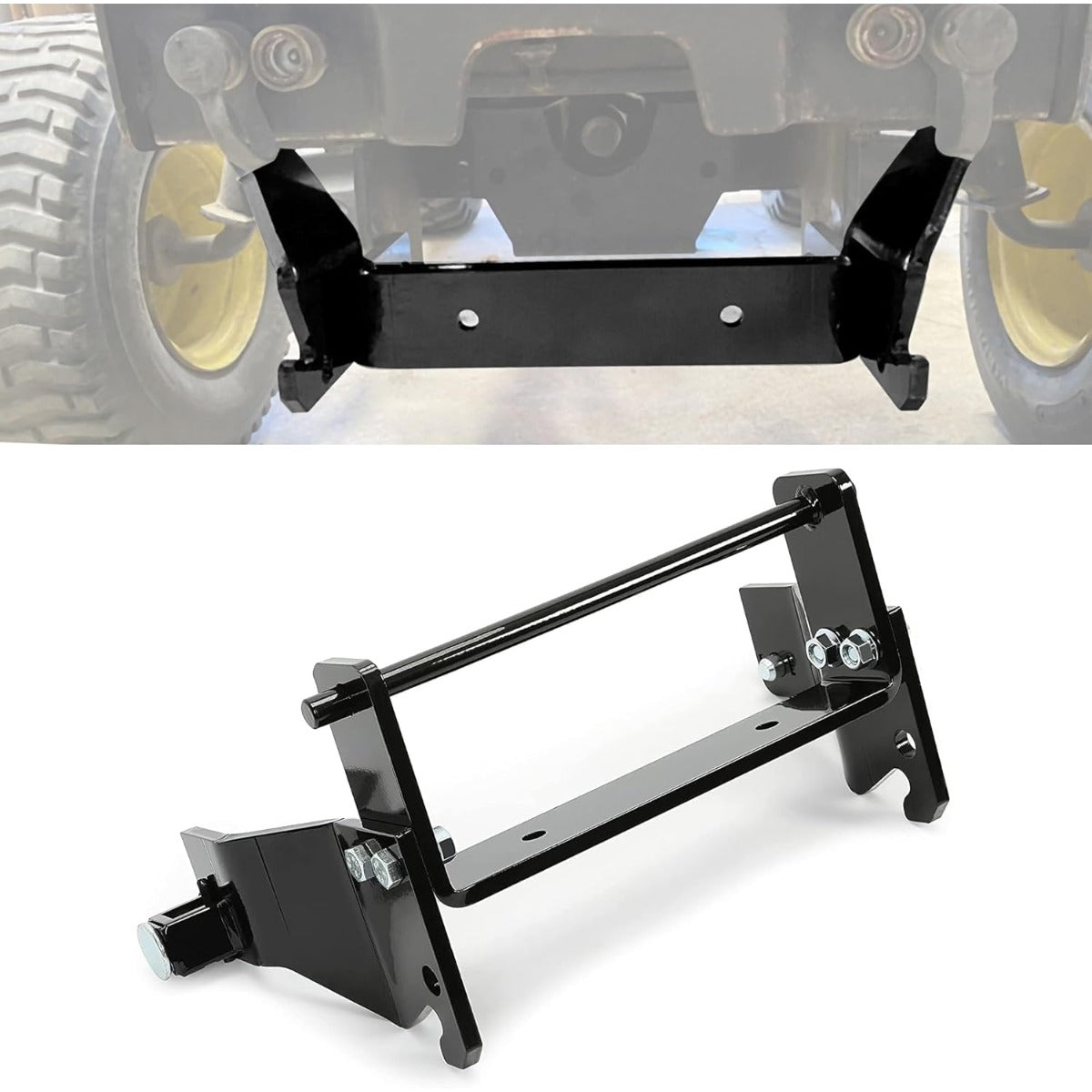Front Frame Extension Compatible with John Deere 430 Diesel Garden Tractor Attachment Mounting Adapter Bracket Steel Black BM16360 Snowblower Snow Blade Heavy Duty Bucket Bracket