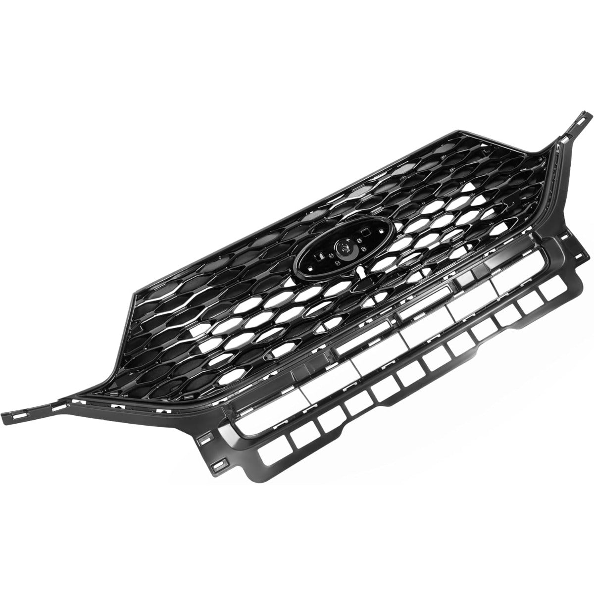 Front Grill Compatible with 2020-2024 Ford Explorer Replacement for LB5Z8200GC FO1200659 Front Bumper Painted Grille Gloss Black Plastic(ABS)