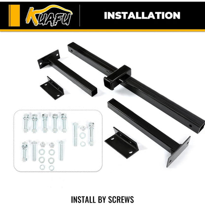 2 Inch Towing Hitch Receiver Adjustable Accessories Trailer Hitch RV Trailers 5th Wheel Camper Bumper Receiver Powder Coated Steel Black LYAM-703S