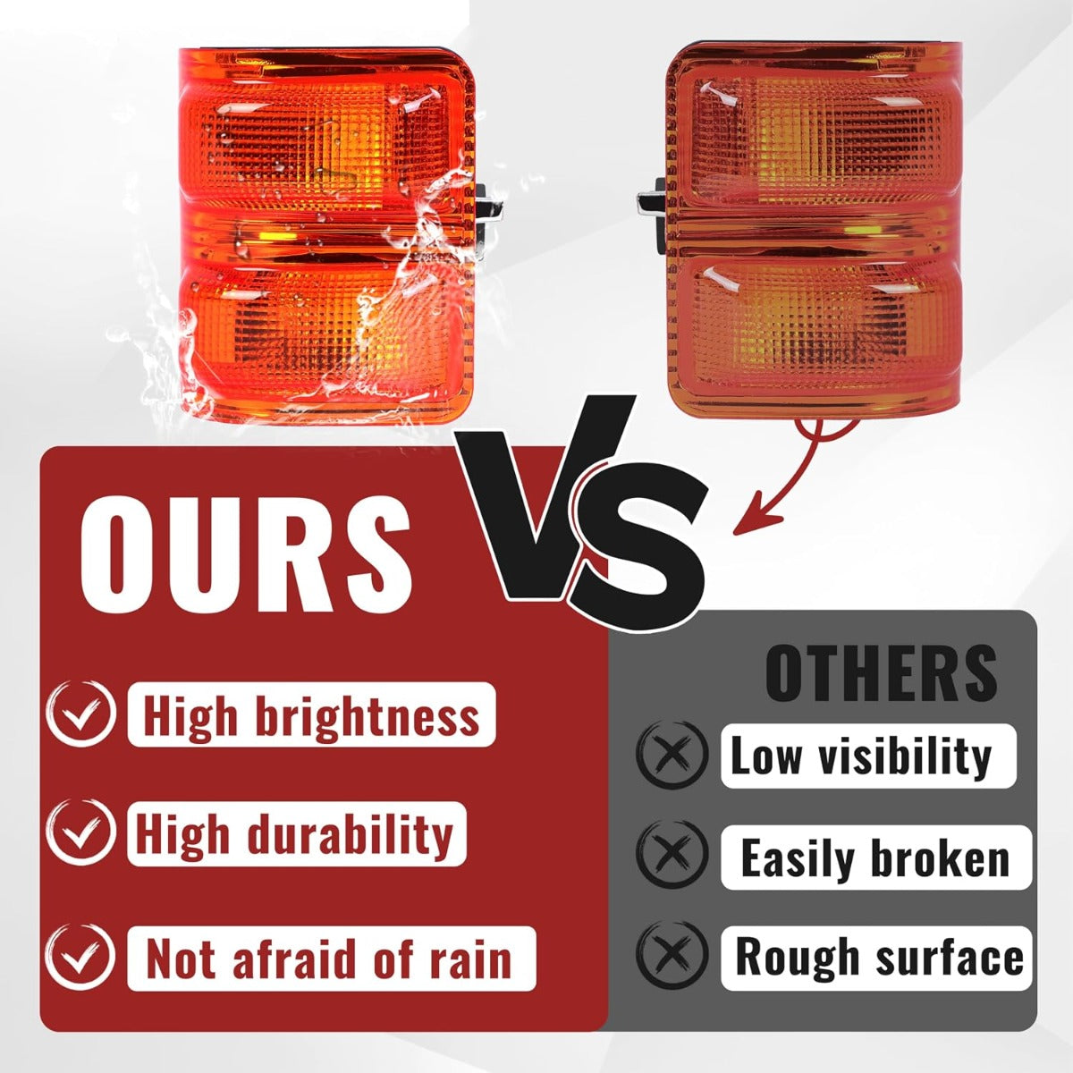 HECASA Side Mirror Marker Lights Compatible with 2008-2016 Ford F250 F350 F450 F550 Super Duty Turn Signal Light Lamp Amber Lens Pair