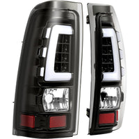 Load image into Gallery viewer, Kojem LED Tail Lights Compatible with 1999-2006 Chevy Silverado 1999-2002 GMC Sierra 1500 2500 3500 LED Tube Bar Taillight Lamp (Clear Lens+Black Housing) LYPL-023S-1
