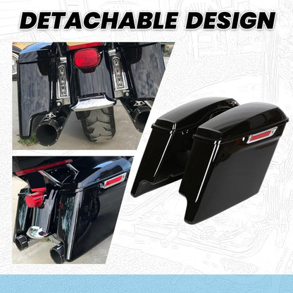 5" Saddlebags Extended Stretched Hard Saddle Bags for  2014-2024 Harley Touring Road King Glide Electra Street Glide CVO Ultra Classic