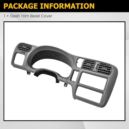 Dash Trim Bezel Compatible with 1998-2004 Chevy Chevrolet S10 Blazer GMC Jimmy Paint ABS Plastic Light Gray Single Din Only