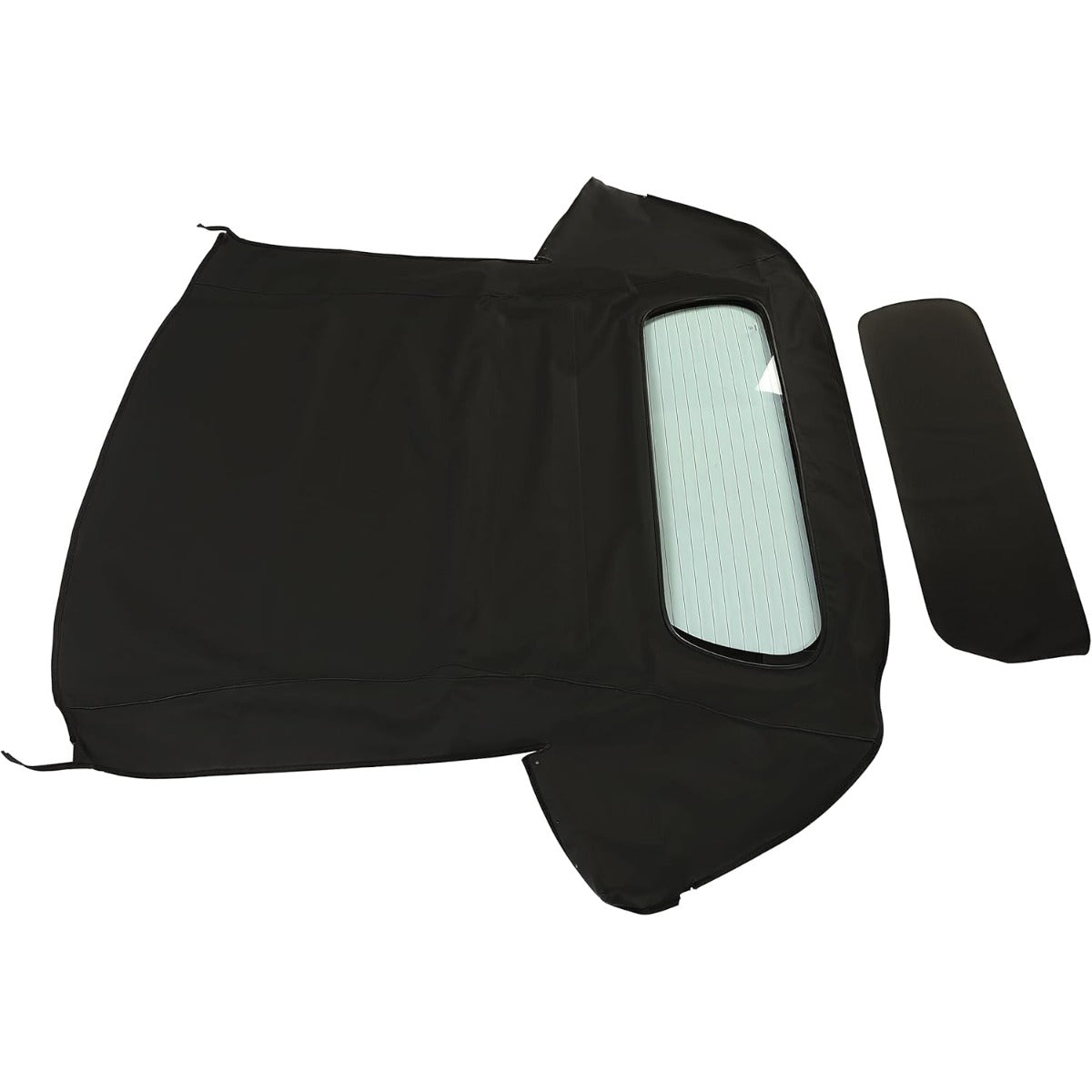 Convertible Soft Top for 2005-2013 Chevy Chevrolet Corvette C6, Sailcloth Vinyl Soft Roof Replacement, Black Color with Clear Heated Glass Window