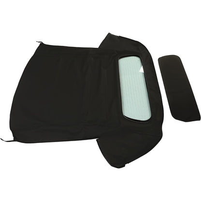 Convertible Soft Top for 2005-2013 Chevy Chevrolet Corvette C6, Sailcloth Vinyl Soft Roof Replacement, Black Color with Clear Heated Glass Window