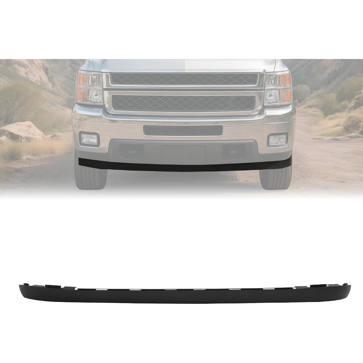 KUAFU Front Bumper Valance Extension Compatible with 2011-2014 Chevy Chevrolet Silverado 2500 HD 3500 HD Replacement for 20845670 GM1095195 Lower Air Dam Deflector Spoiler Extension Plastic Black