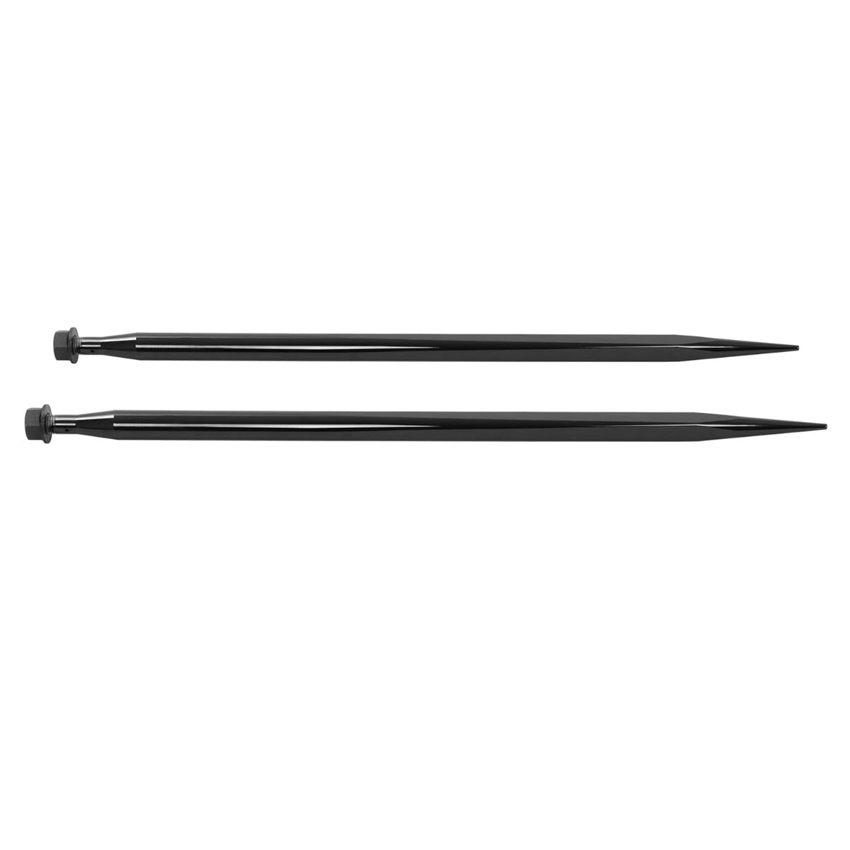 47 Inches Hay Bale Spear Pair 3000 lbs Capacity Fit for Skid Steer Tractors Loaders Buckets Cranes Bale Quick Attach Spike Forks Black Steel Powder Coated