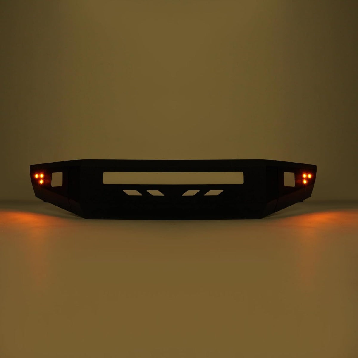 Front Bumper Assembly Compatible with 1996-2002 Toyota 4Runner Third Gen w/Light Holes & Flush Mount Amber LED Turn Signal Lights Steel Powder Coated Black