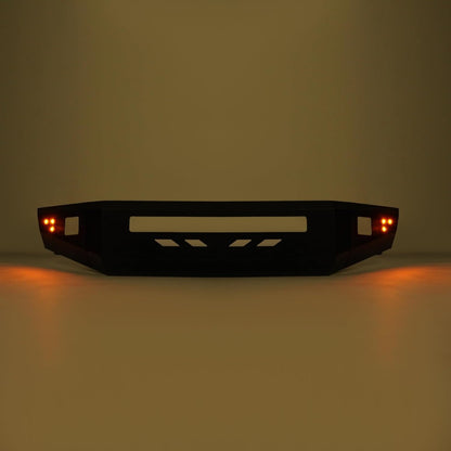 Front Bumper Assembly Compatible with 1996-2002 Toyota 4Runner Third Gen w/Light Holes & Flush Mount Amber LED Turn Signal Lights Steel Powder Coated Black