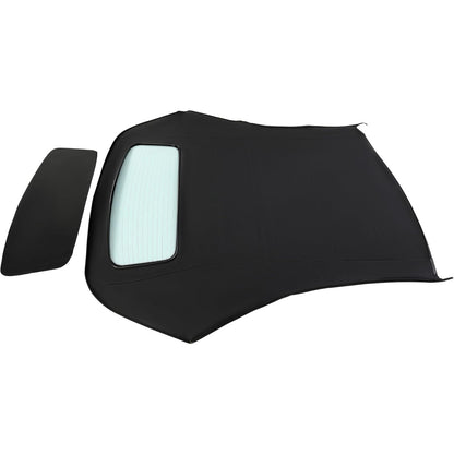 ALMULOO Convertible Soft Top Compatible with 2003-2009 Audi A4 Roof Top w/Heated Glass Window Sailcloth Vinyl+Glass Unfinished Black+Clear
