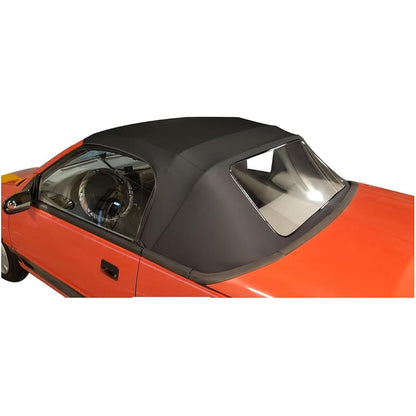 Convertible Soft Top for 1990-1993 Geo Metro/Suzuki Swift/Pontiac Firefly, Soft Roof Replacement with Clear Plastic Window, Premium Grade Black Sailcloth Vinyl