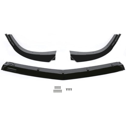 KUAFU 3Pcs Front Bumper Lip Splitter Compatible with 2012-2014 Mercedes Benz W204 C180 C200 C220 C250 C300 Sport Models Under Chin Spoiler Air Dam (Black)