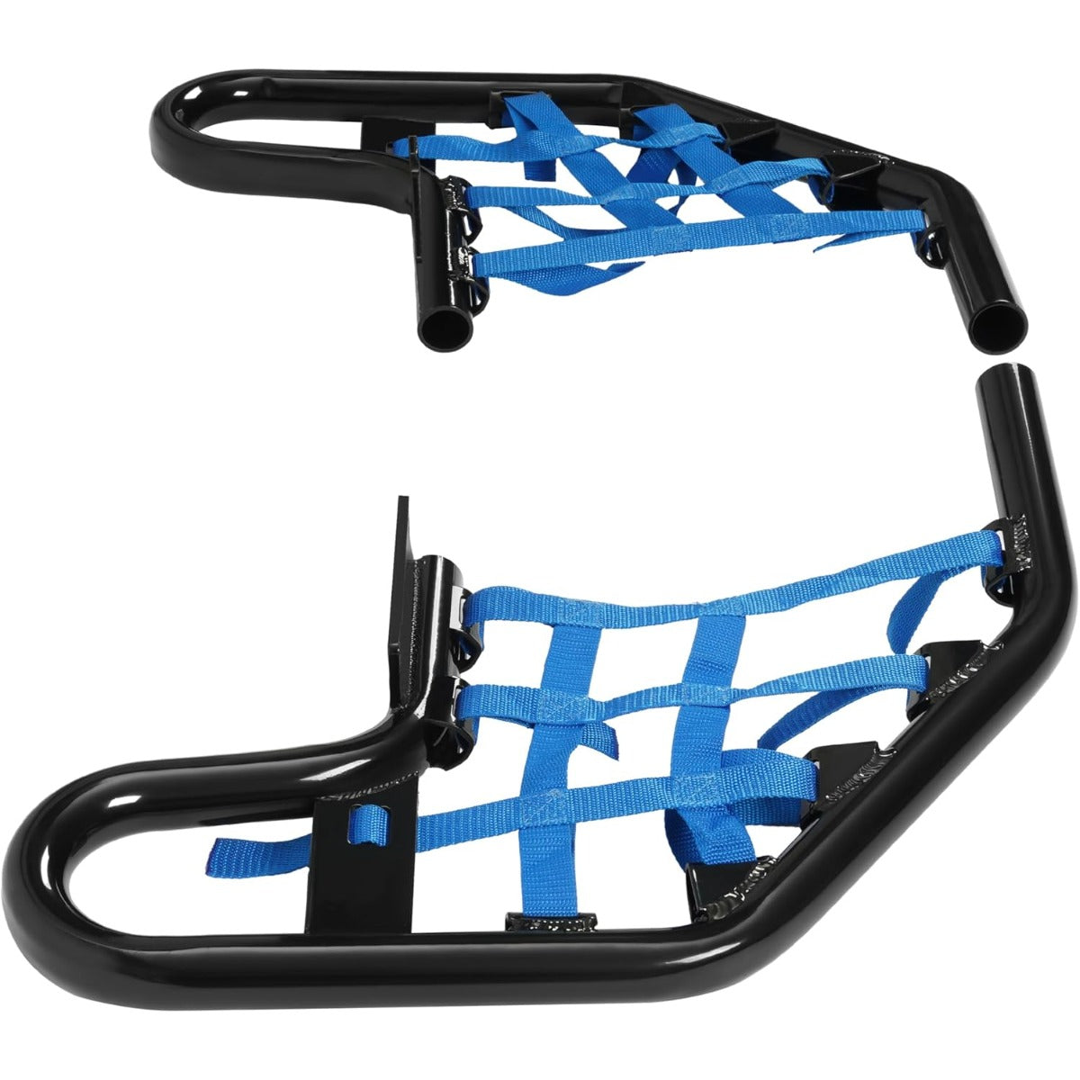 Nerf Bar Compatible with 2001-2005 Yamaha Raptor 660 / 660R Aluminium+Plastic Side Step Nerf Bar w/Blue Webbing Nets Powder Coated Black