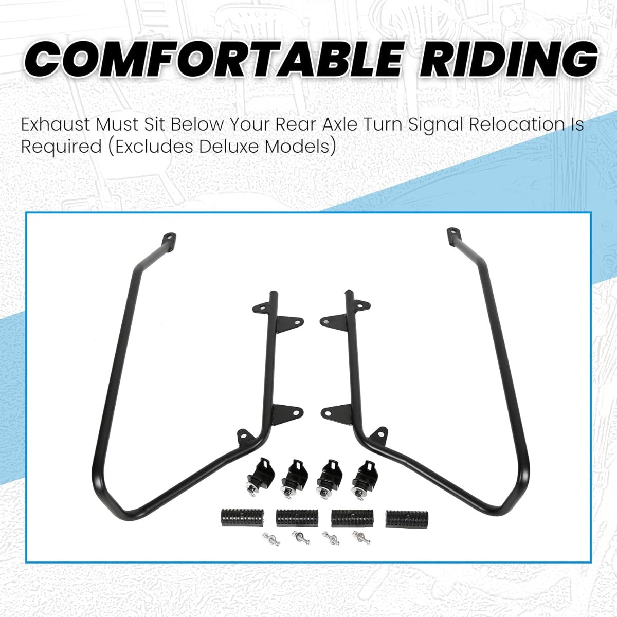 ECOTRIC Saddle Bag Conversion Brackets Support Guard Compatible with Harley Softail 1984-2017 Heritage Springer Fatboy FLSTF FLSTS Bad Boy FXSTSB EFI FLSTFI (Except for Deuce Models) Black