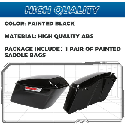 Hard Saddlebags Saddle Bags W/Latch Kit for 2014-UP Harley Davidson Touring Models Road King Street Glide Ultra Electra Glide FLT FLHT FLTRX FLHR