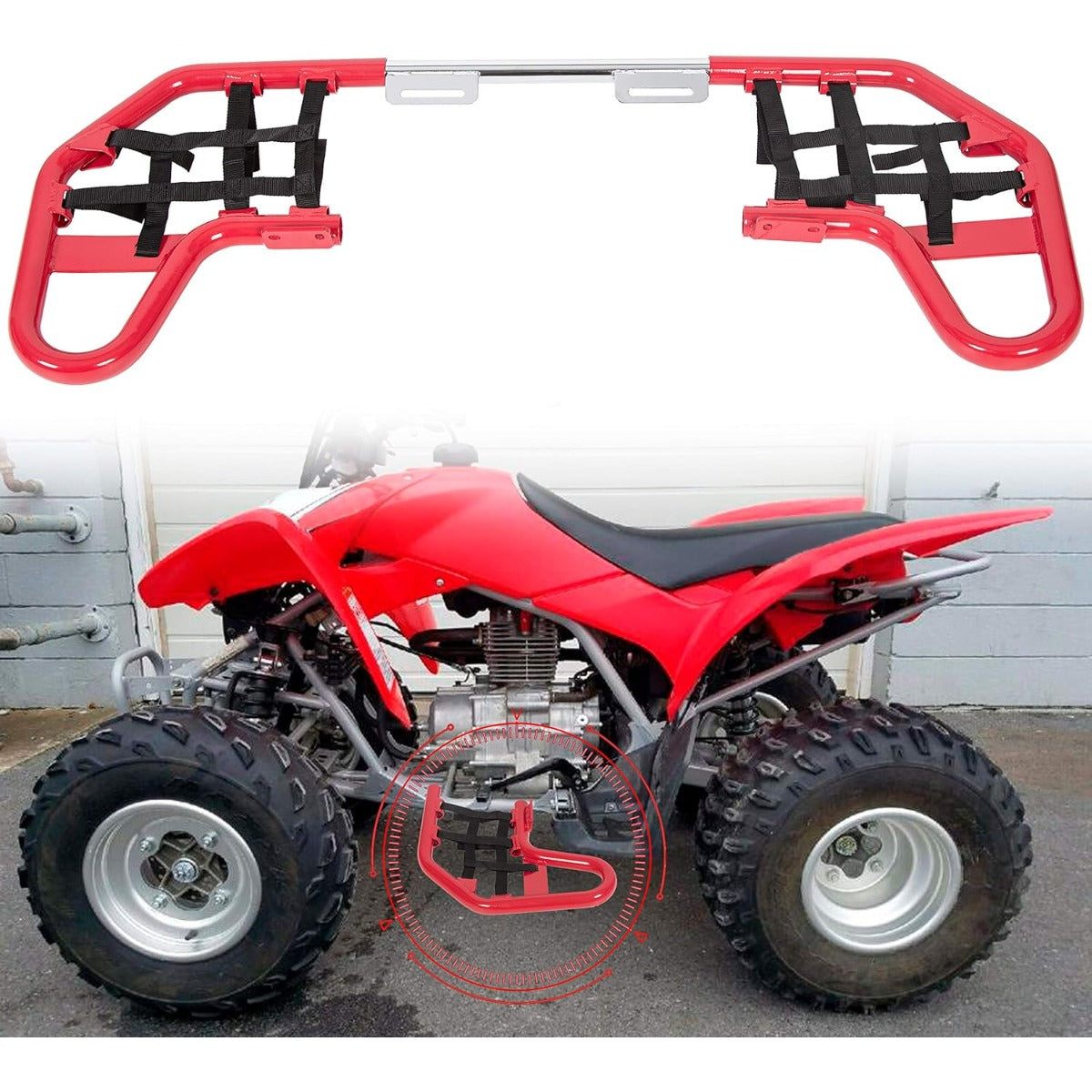 Nerf Bars w/Nets Guards Rack Compatible with 2001-2024 Honda TRX 250EX Models