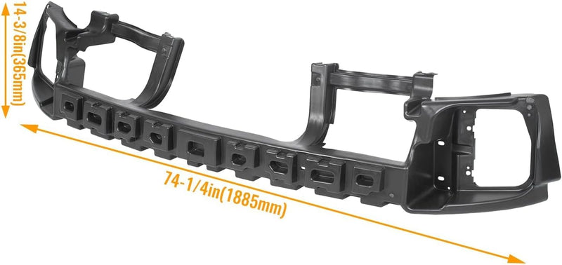 ECOTRIC Front Bumper Absorber Compatible with 2013-2024 Dodge Ram 1500 All Cab Types Replacement For Part Number 68145441AC CH1070834 CH1070834C Face Bar Impact Bar LYAP-427