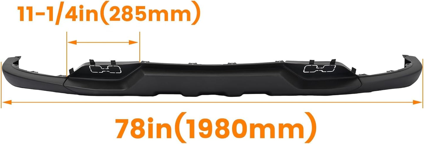 Front Bumper Lower Valance Compatible with 2016-2019 Chevrolet Chevy Silverado 1500 LD Replacement for 84029773, GM1015134C W/Tow Hooks Holes Air Dam Deflector PP Plastic Black LYAP-644S-1