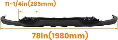 Front Bumper Lower Valance Compatible with 2016-2019 Chevrolet Chevy Silverado 1500 LD Replacement for 84029773, GM1015134C W/Tow Hooks Holes Air Dam Deflector PP Plastic Black LYAP-644S-1